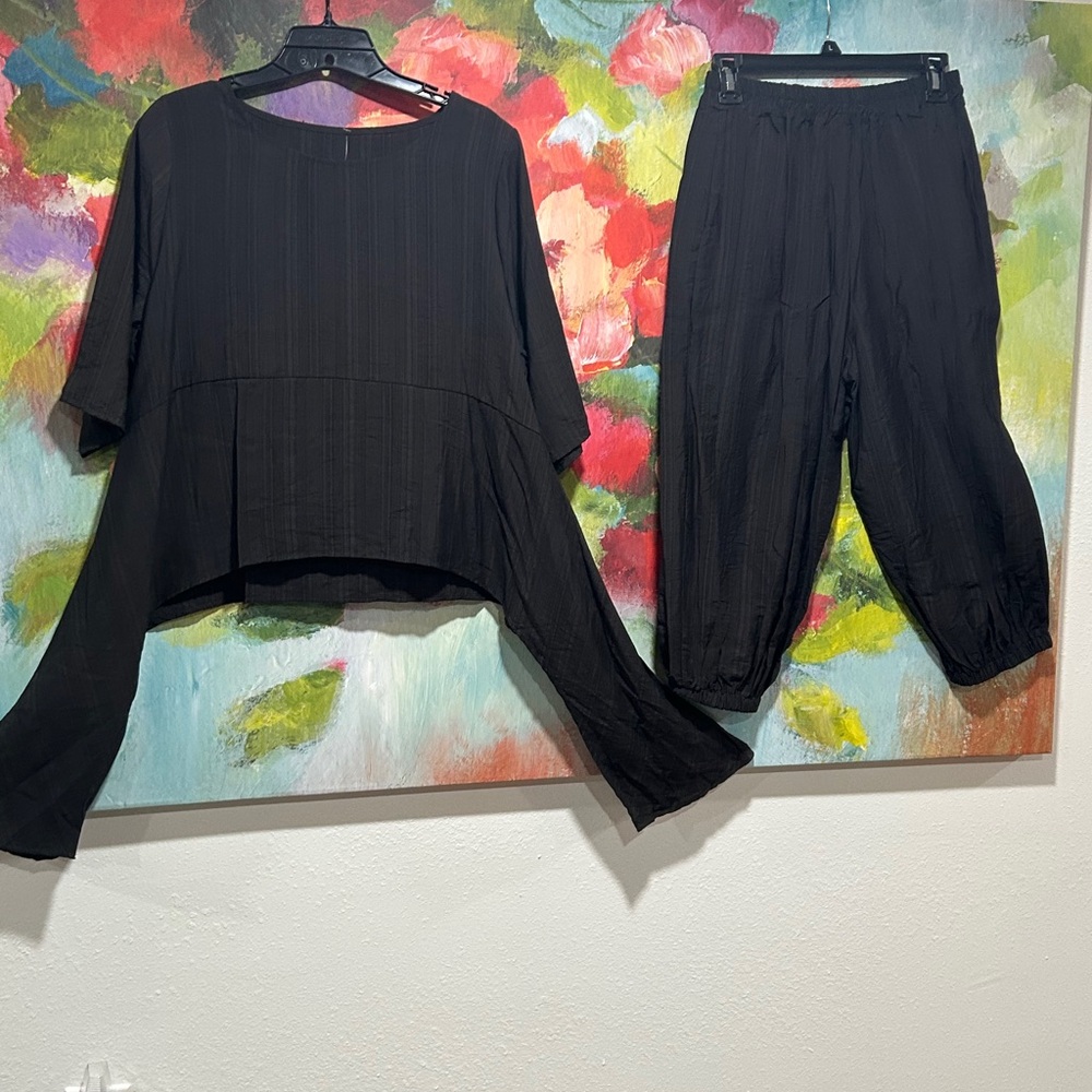 Elegant Black Women's Pant Set.